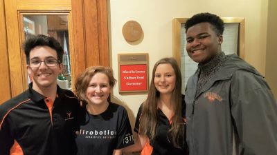 Kell Robotics students visit the office of Georgia governor Nathan Deal to advocate for STEM education.