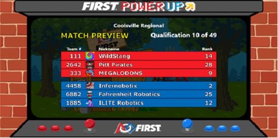 FIRST Power Up Match Preview Screen FIRST Robotics Competition