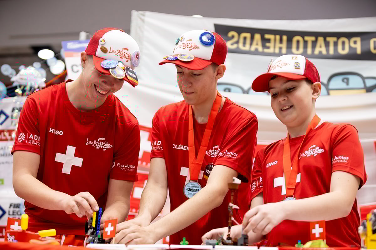 Three FIRST LEGO League students participating at FIRST Championship