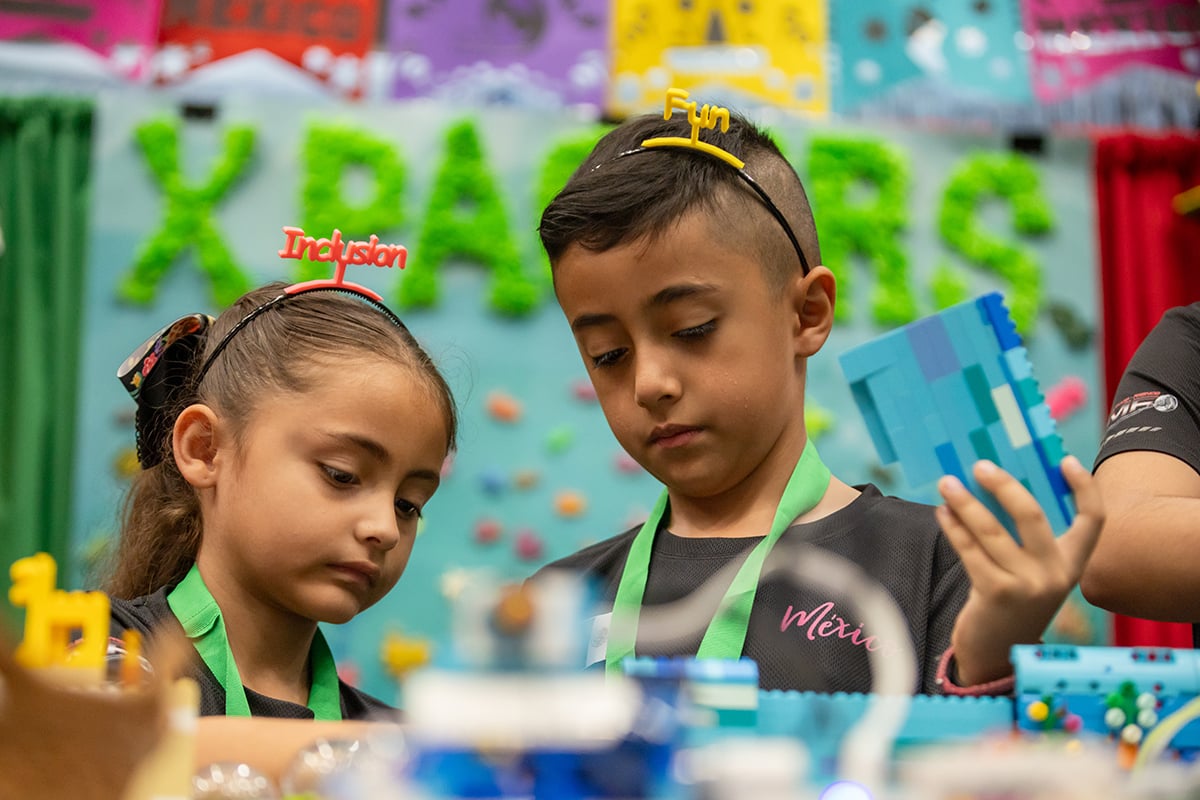 Two FIRST LEGO League students at FIRST Championship