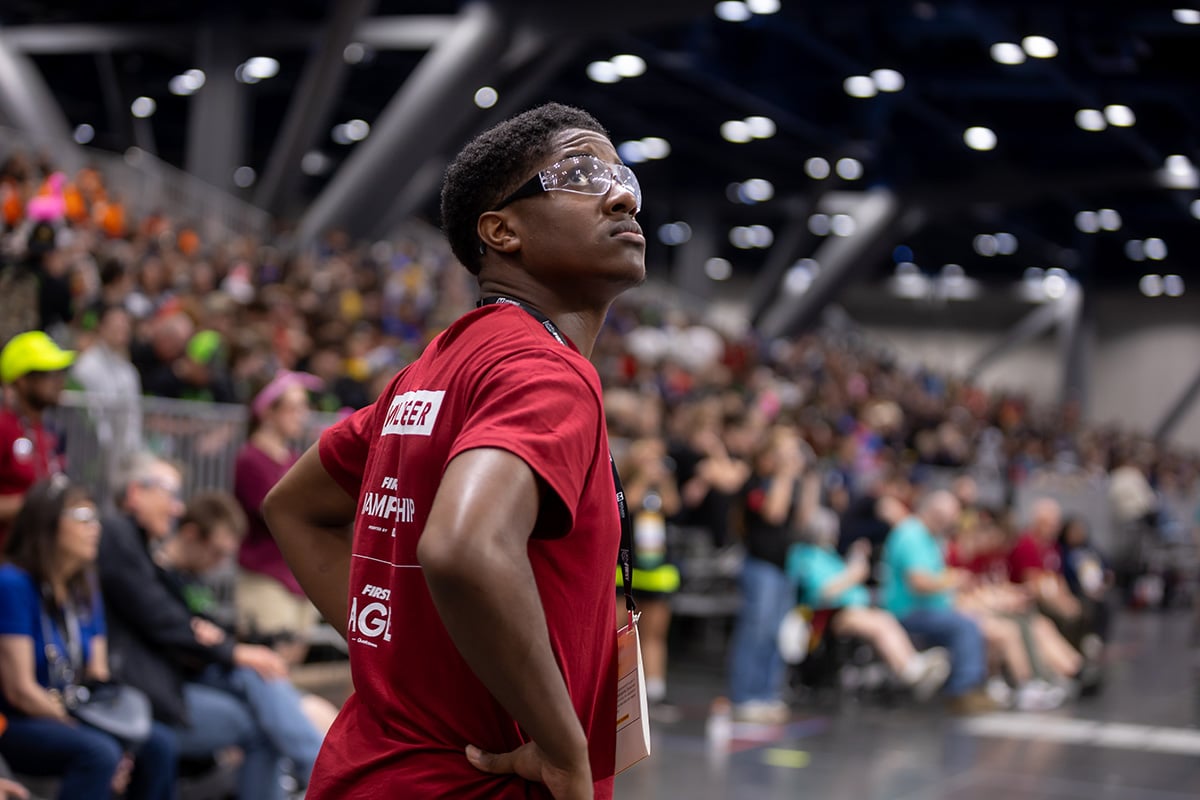 Event volunteer at the 2026 FIRST Robotics Competition