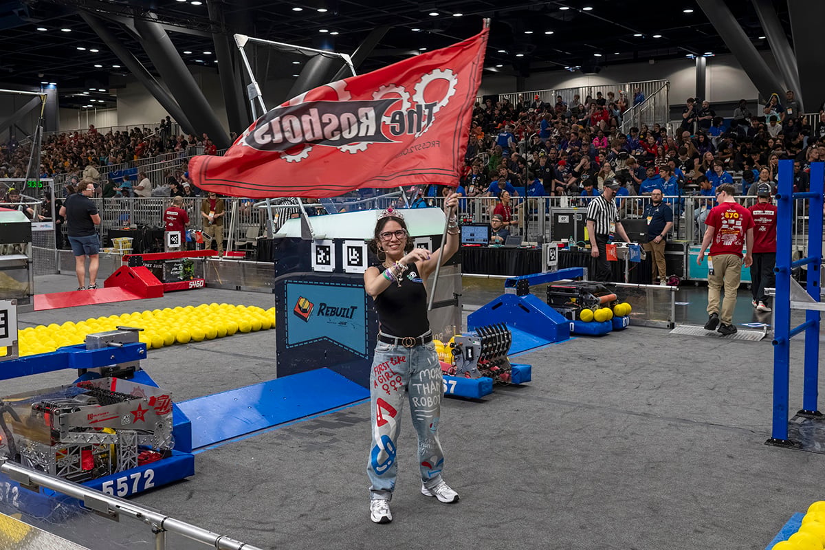 FIRST emcee introduces team at 2026 FIRST Championship