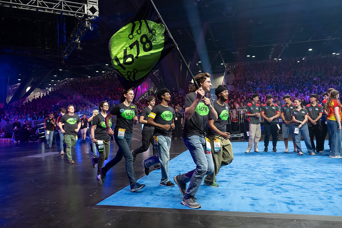 FIRST Robotics Competition team introductions ahead of final matches at 2026 FIRST Championship