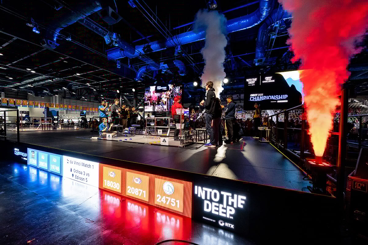 FIRST Tech Challenge teams competing at FIRST Championship with hundreds of spectators