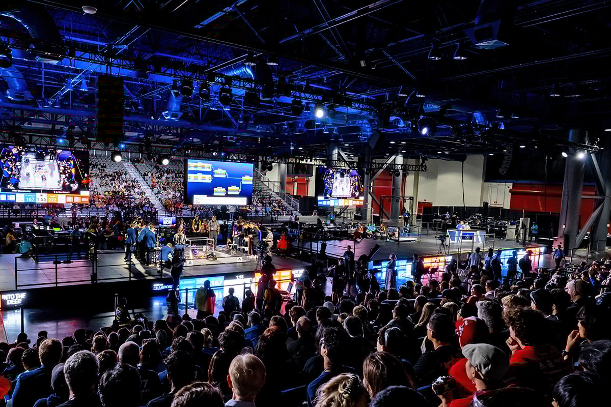 Hundreds of spectators watch FIRST Tech Challenge matches at FIRST Championship