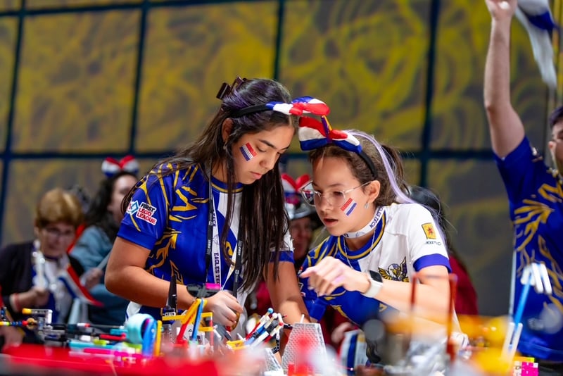 FIRST LEGO League team “Eagles Tech” from Paraguay competes in UNEARTHED at the 2026 FIRST Championship