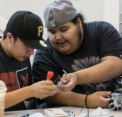 FIRST team working on robot