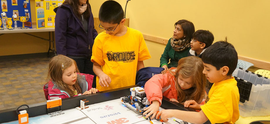Sanjay and Arvind teach students how to program the LEGO Mindstorms EV3 for FIRST LEGO League.”