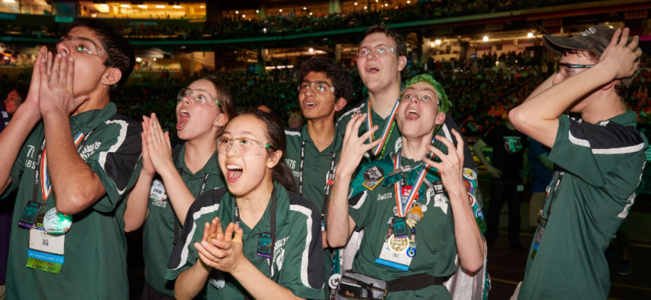 Students celebrate at FIRST Championship