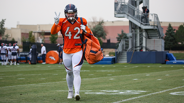 Long snapper Casey Kreiter on the field. (Courtesy the Denver Broncos)