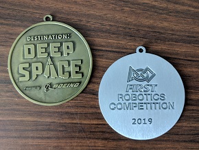 2019 Destination:Deep Space medals FIRST Robotics Competition