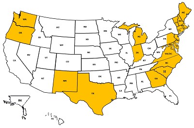 US District Teams Map FIRST Robotics Competition