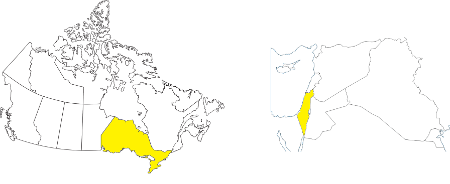 2019 Canada and Israel Map FIRST Robotics Competition