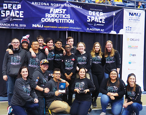 Melanie mentors Team 7424 “Sin City Robotics,” which won the Rookie All Star Award at the Arizona North Regional in 2019.